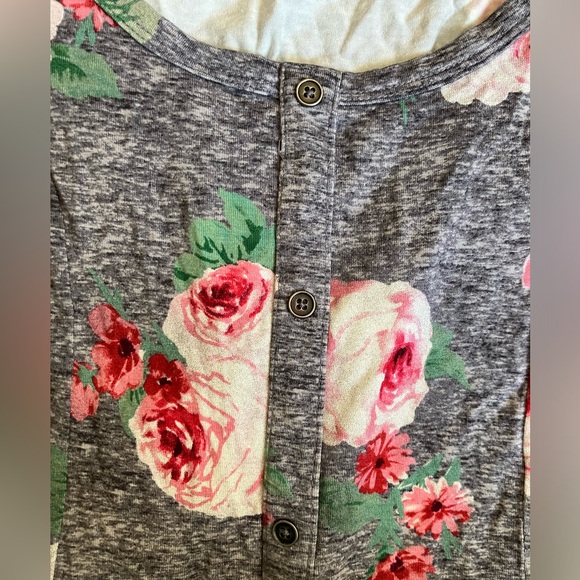 SO Skater Dress Perfectly Soft Perfectly You Gray/Pink Floral Size: S - Picture 4 of 9